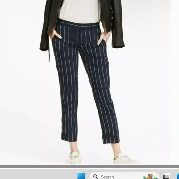 Banana Republic Avery Striped Cropped Pants 6 - Picture 1 of 8